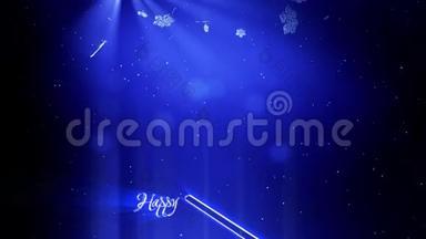 装饰3d雪花在蓝色背景上空中飞舞.. 用作圣诞节、新年贺卡或冬季主题或